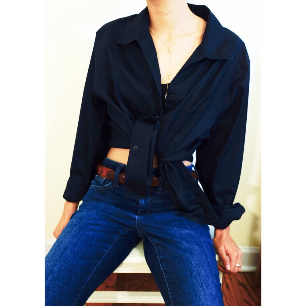 Classic black button down shirt
